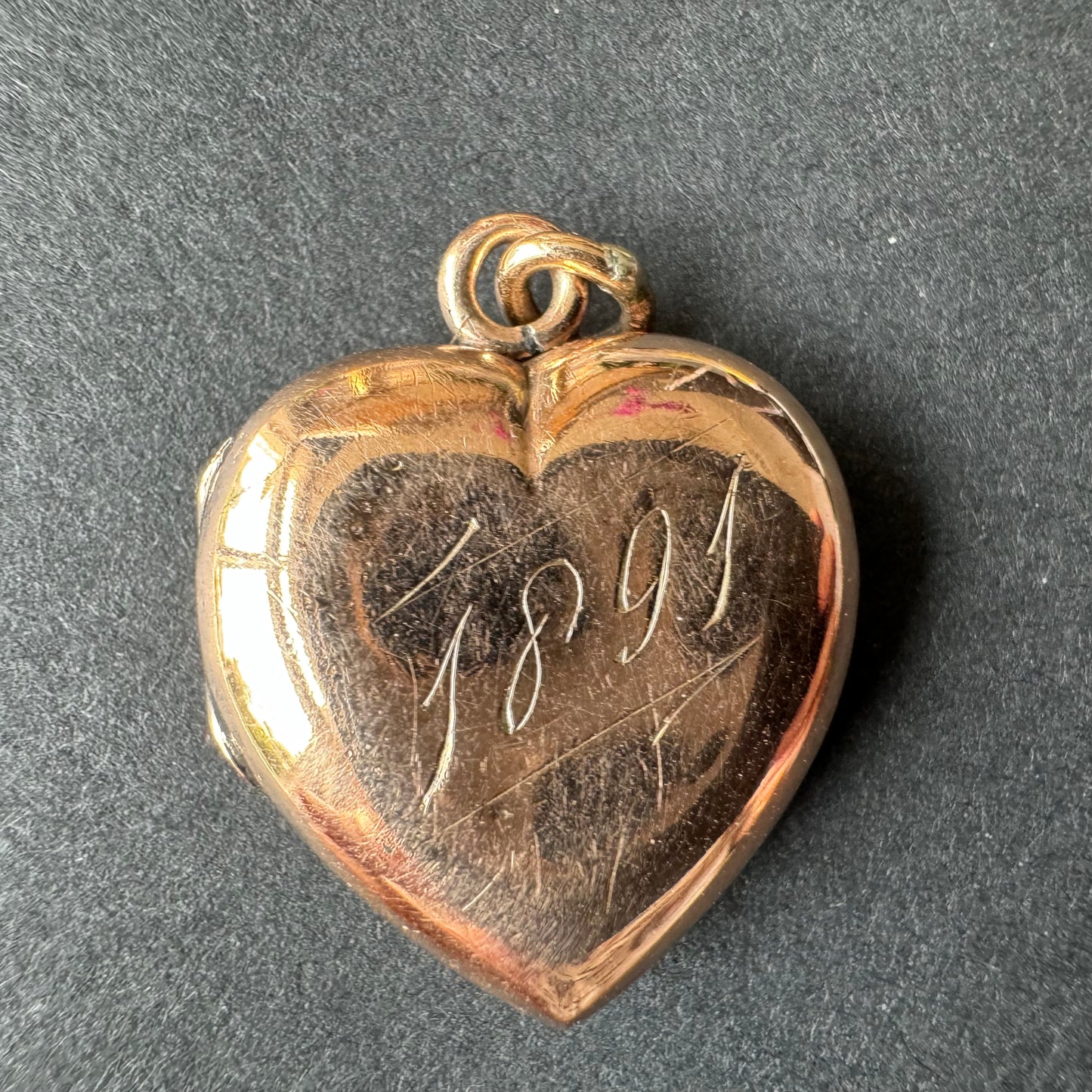 1891 9k Monogrammed Heart Locket