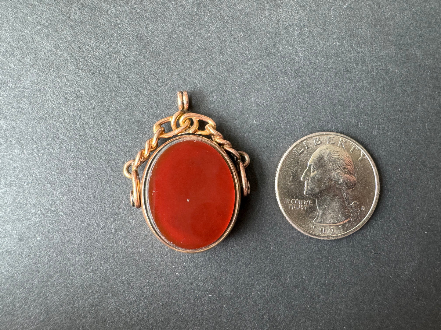 Carnelian and Bloodstone Flip Fob