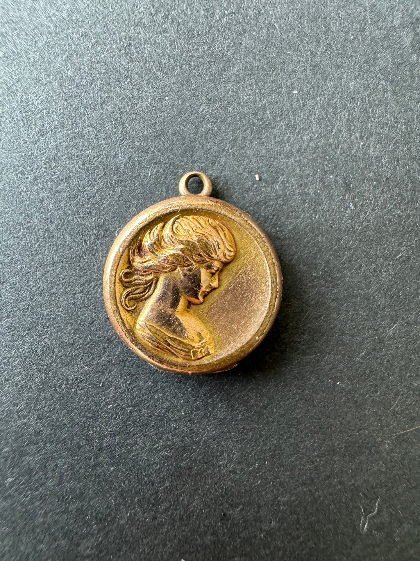 Art Nouveau Locket with Woman's Profile