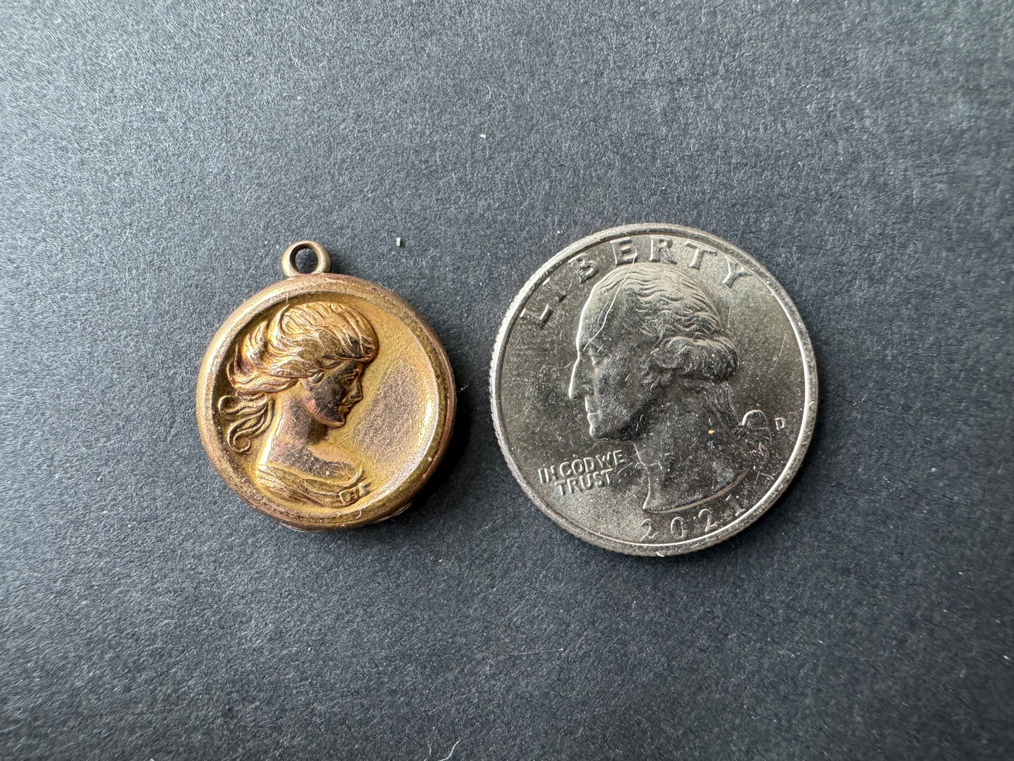 Art Nouveau Locket with Woman's Profile