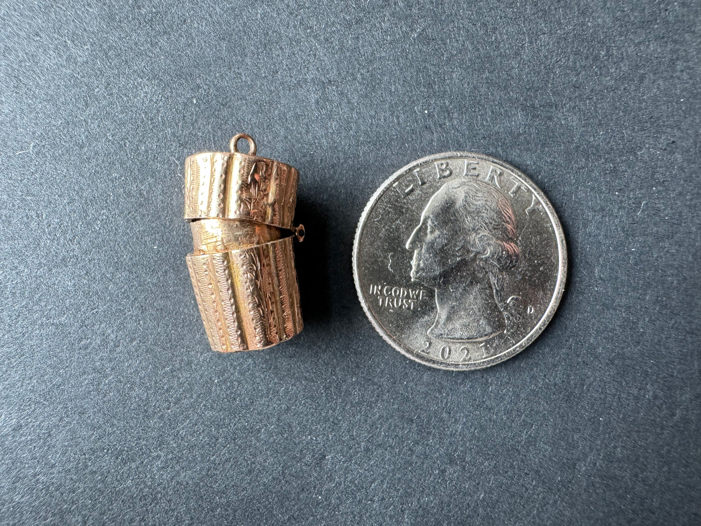 Victorian Gold Basket Charm