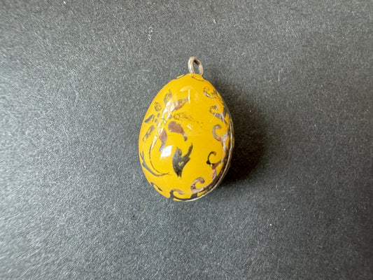 Yellow Enamel and Gold Egg Charm