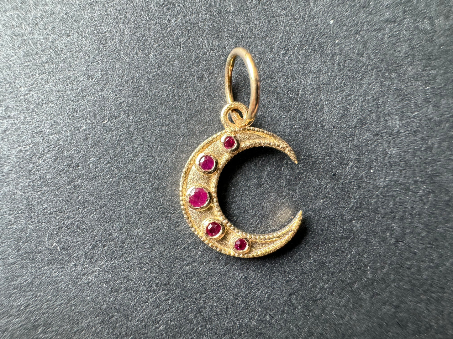 14k Small Ruby Crescent