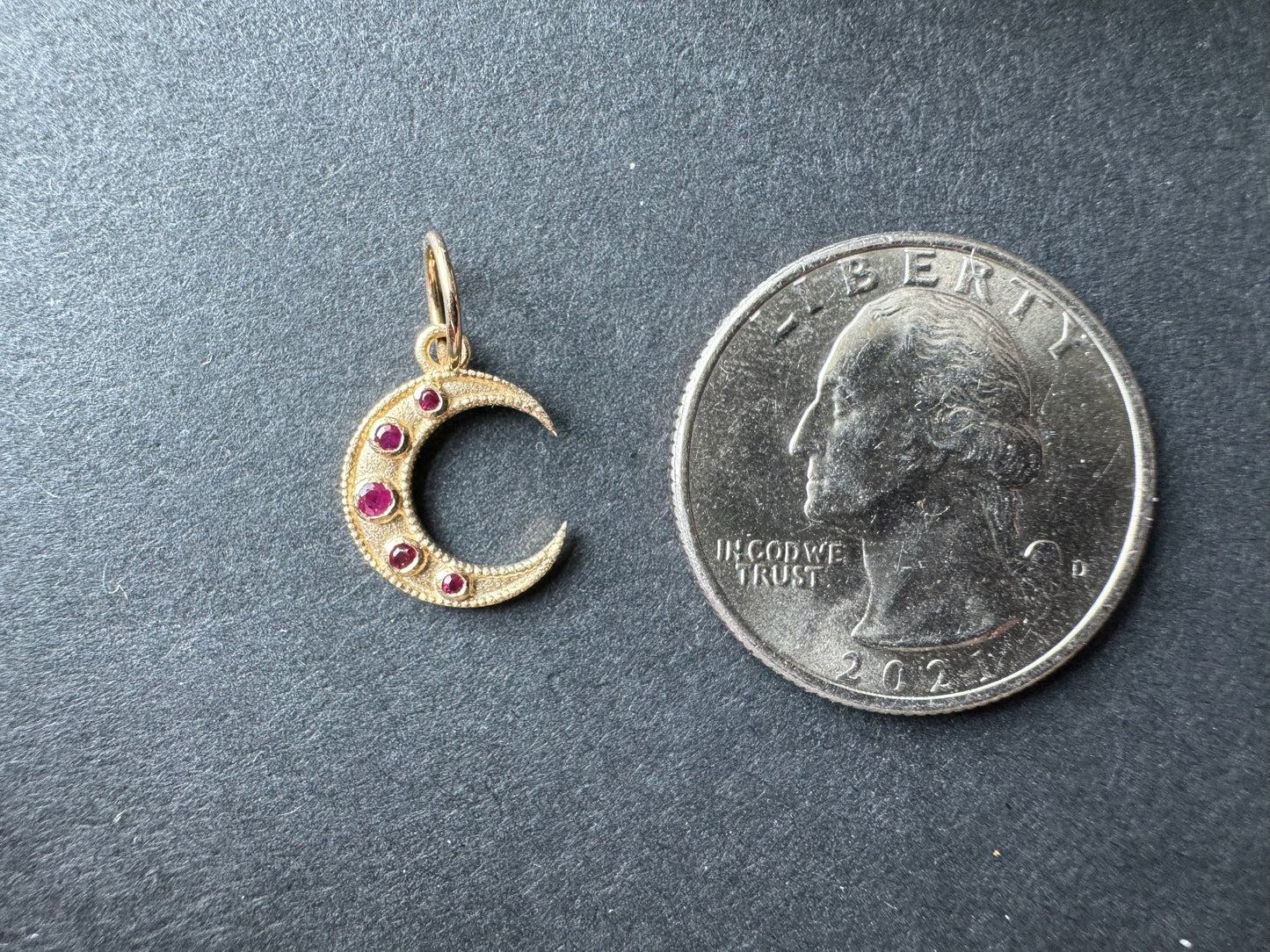 14k Small Ruby Crescent