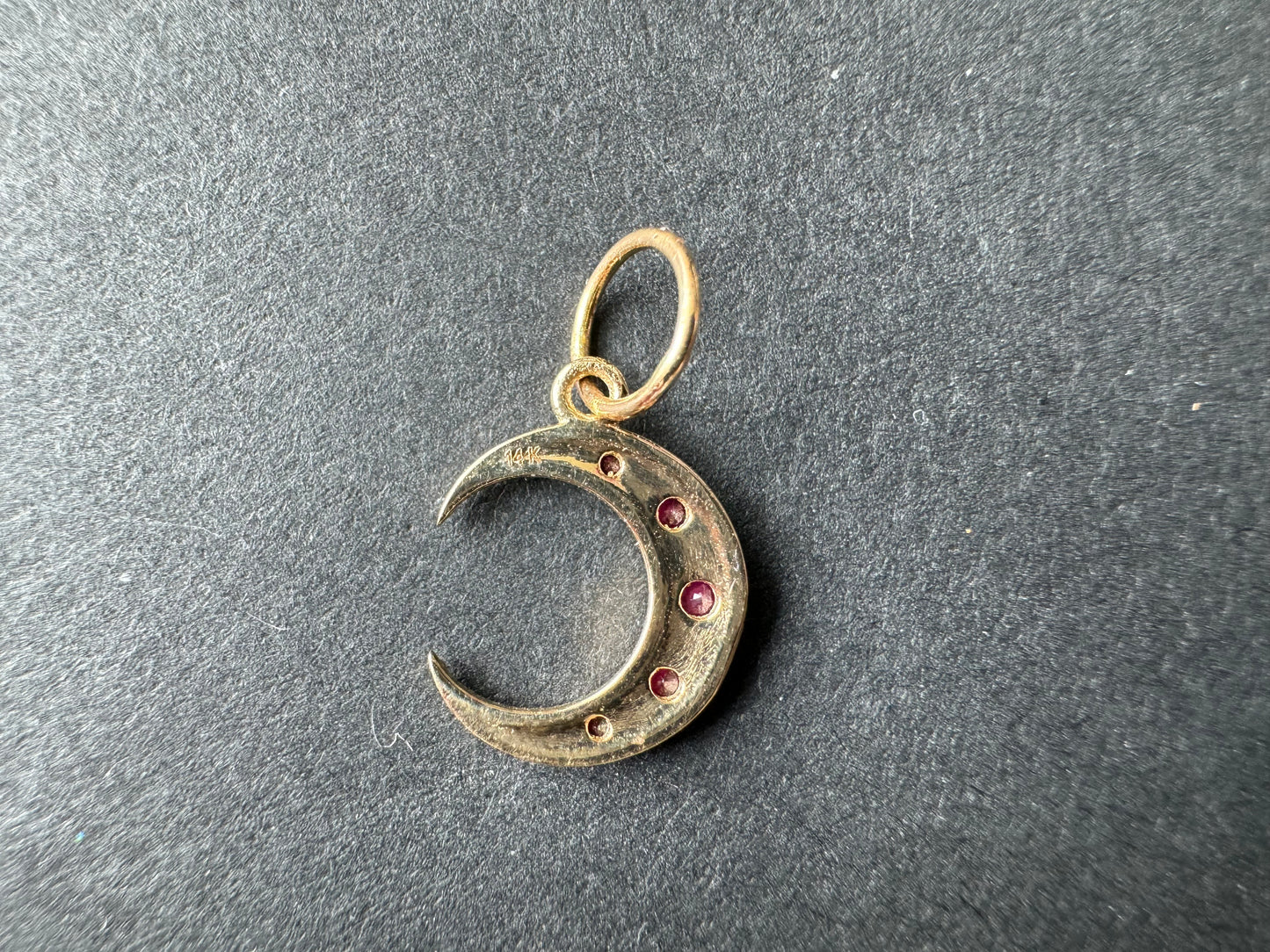 14k Small Ruby Crescent