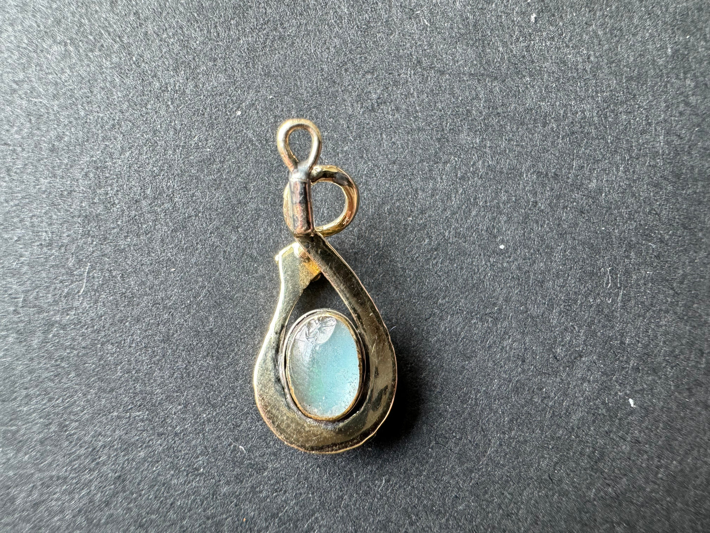 Gold Snake Charm with Opal