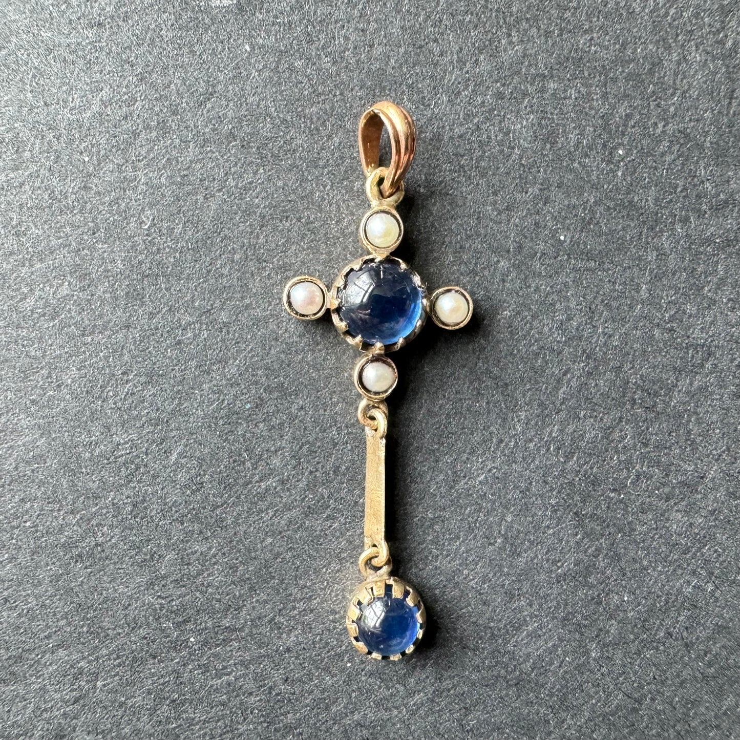 Edwardian Seed Pearl and Star Sapphire Pendant