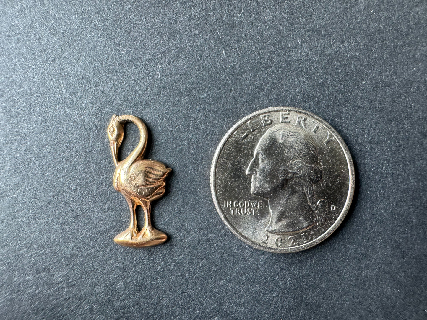 14k Gold Flamingo Charm