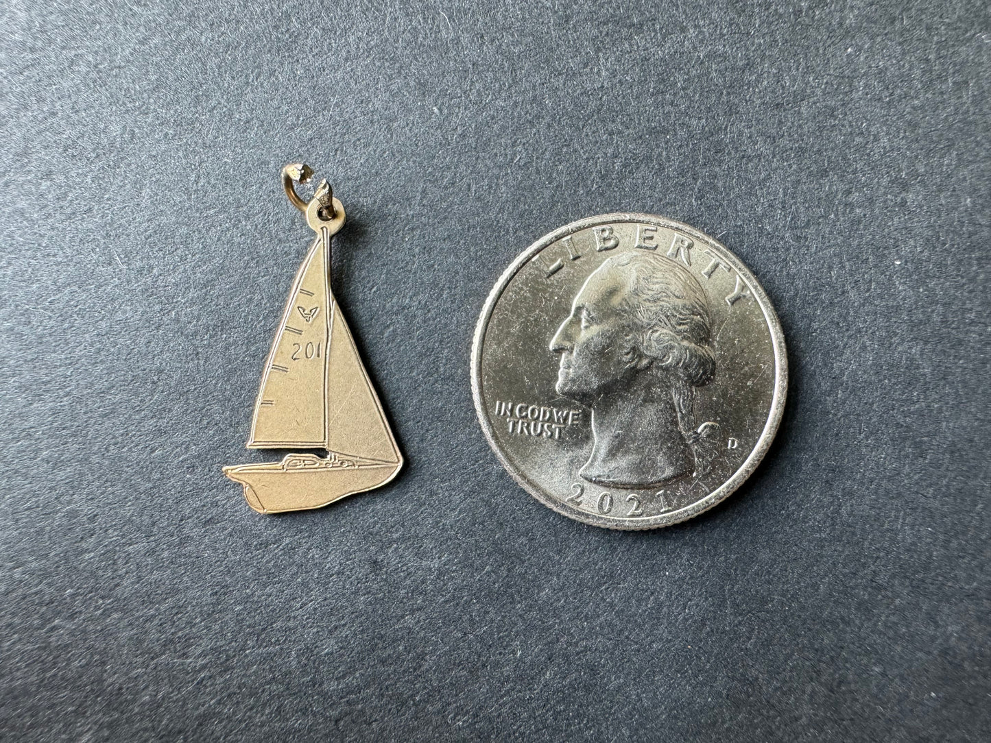 14k Gold Sailboat Charm