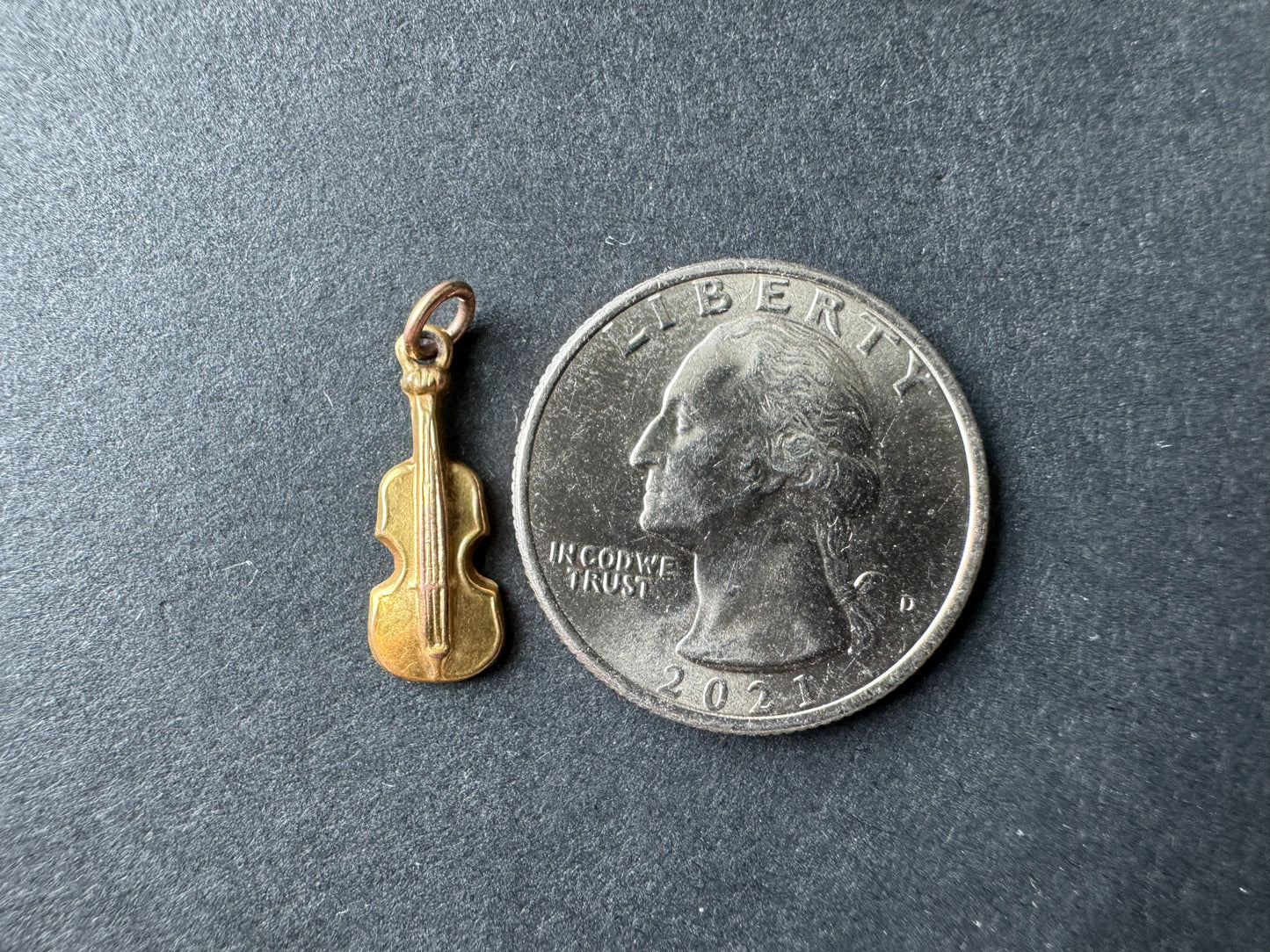 Gold Violin Charm