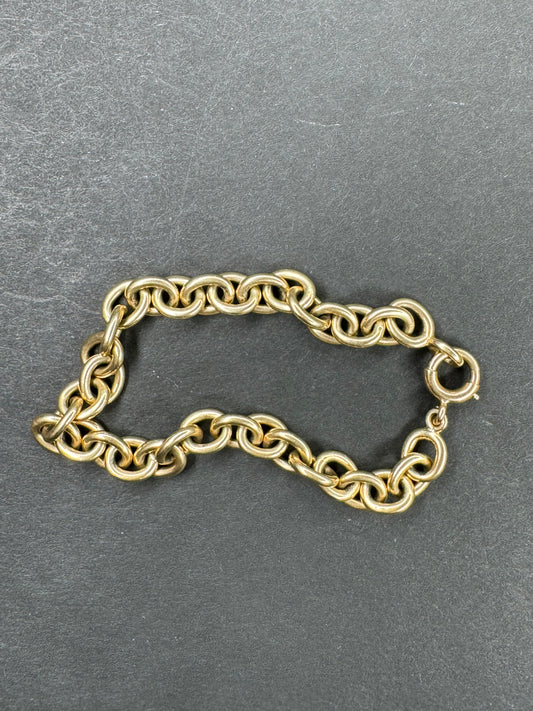 14k Heavy Gold Oval Link Bracelet
