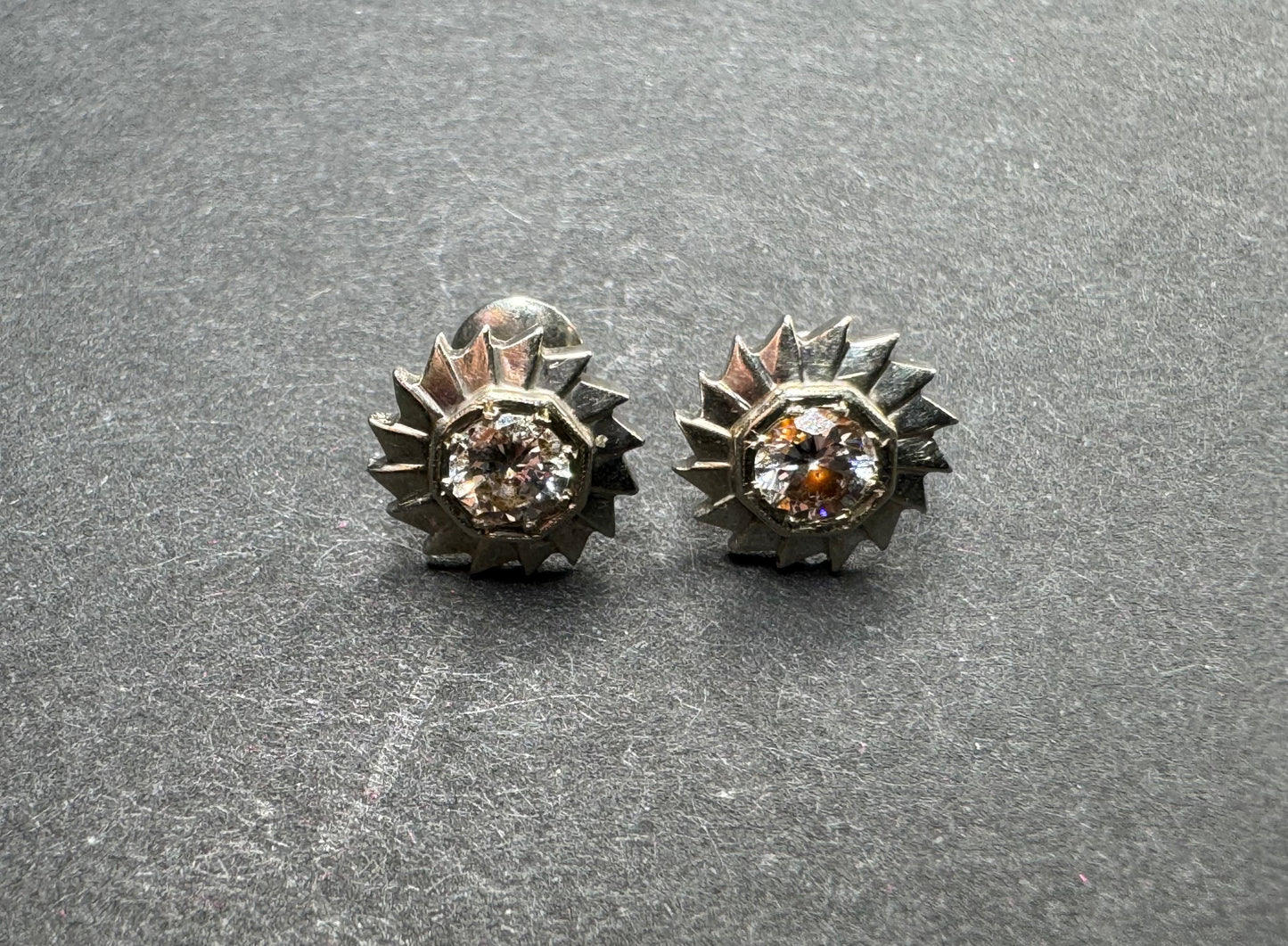 14k Transitional Cut Diamond Star Earrings
