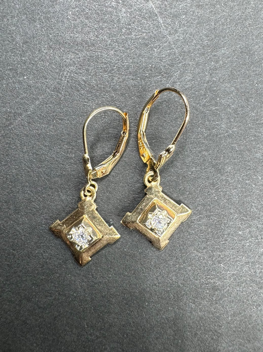 14k 1930s Diamond Earrings