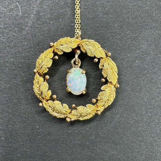 14K Opal Wreath Necklace