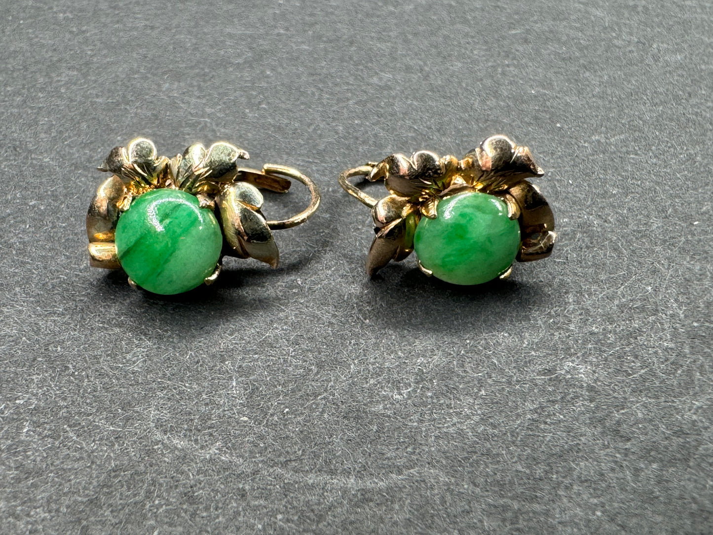 1930s 14k Jade Earrings