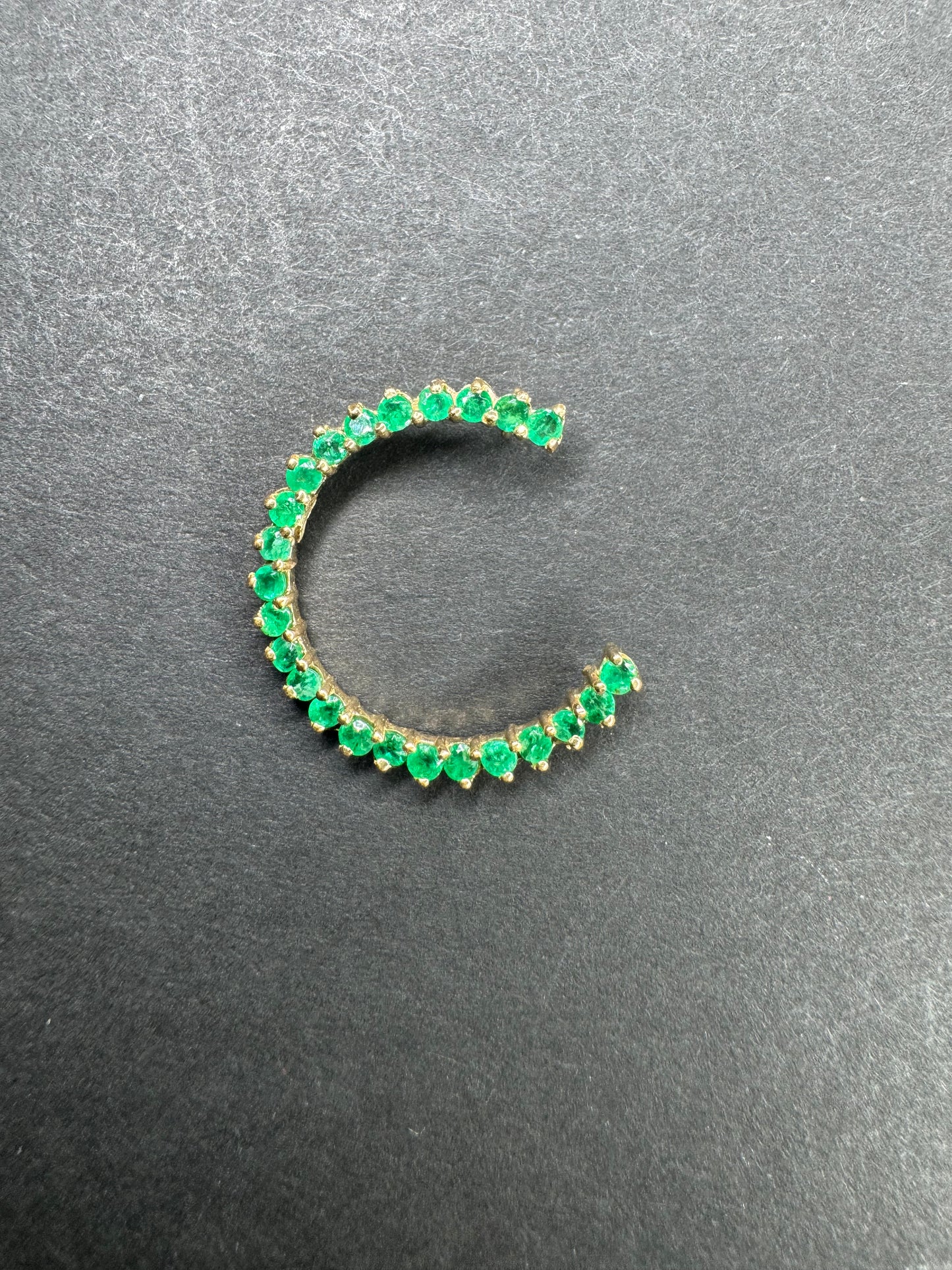 14k Emerald Crescent Pendant