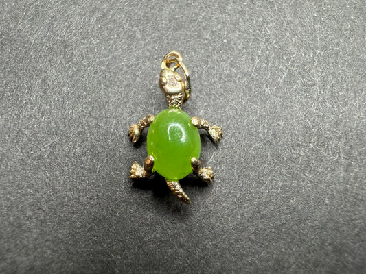 14k Jade Turtle Charm