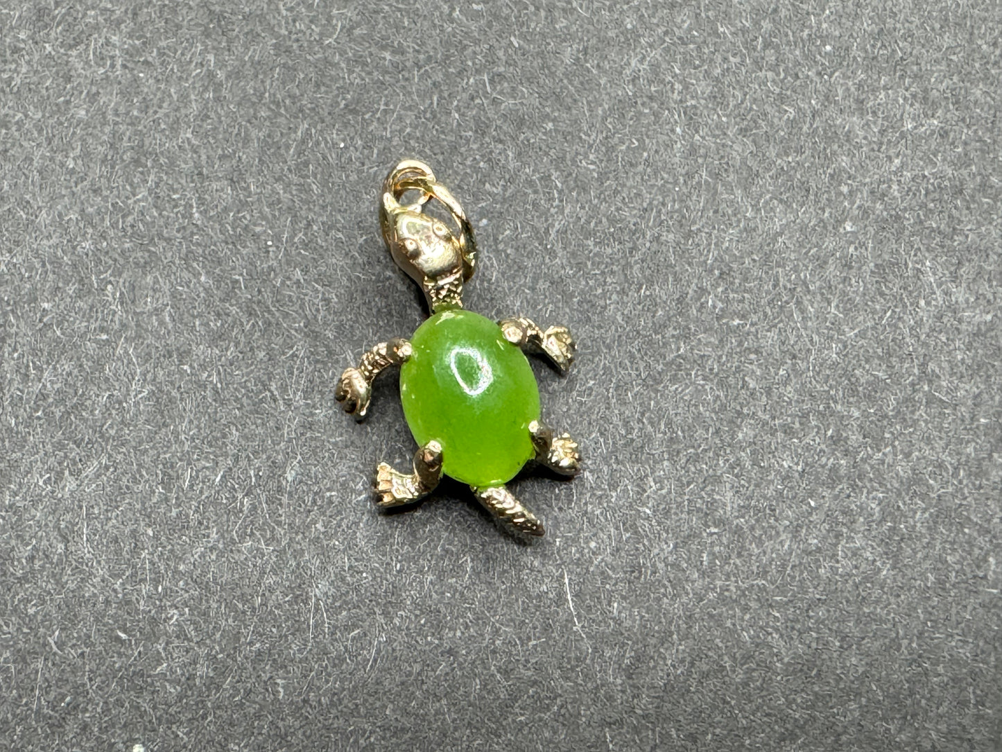 14k Jade Turtle Charm