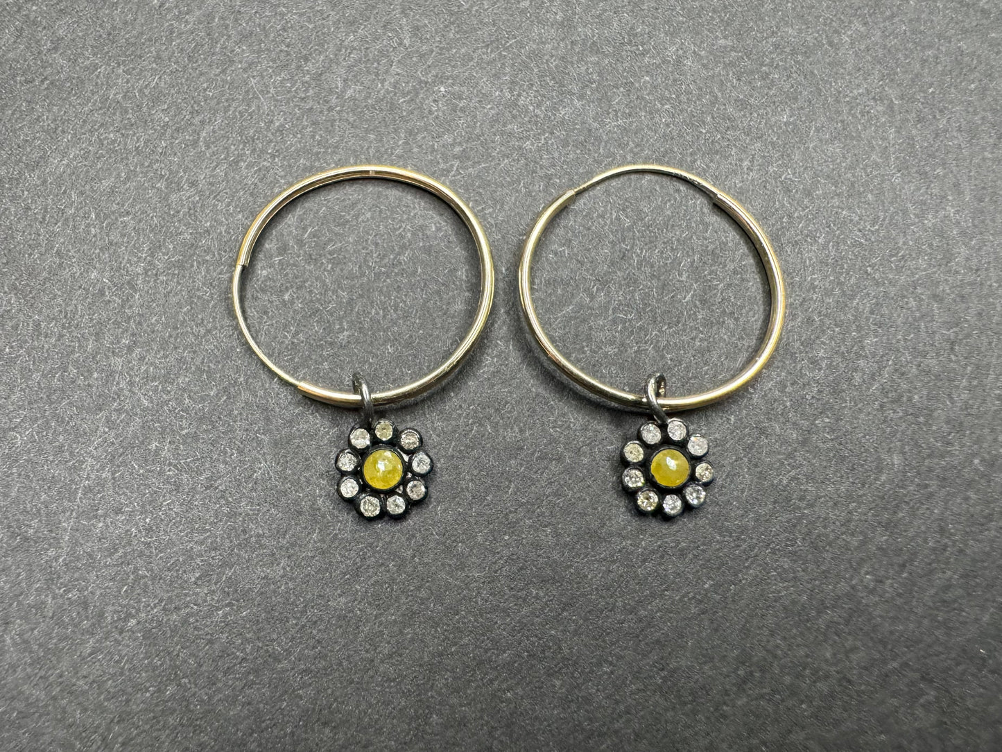 14k Diamond Hoop Earrings