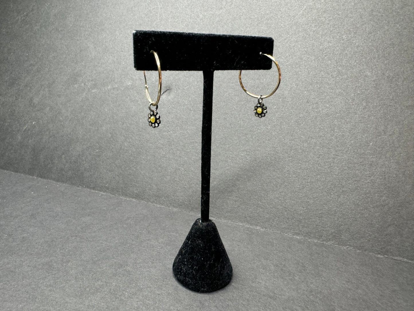 14k Diamond Hoop Earrings