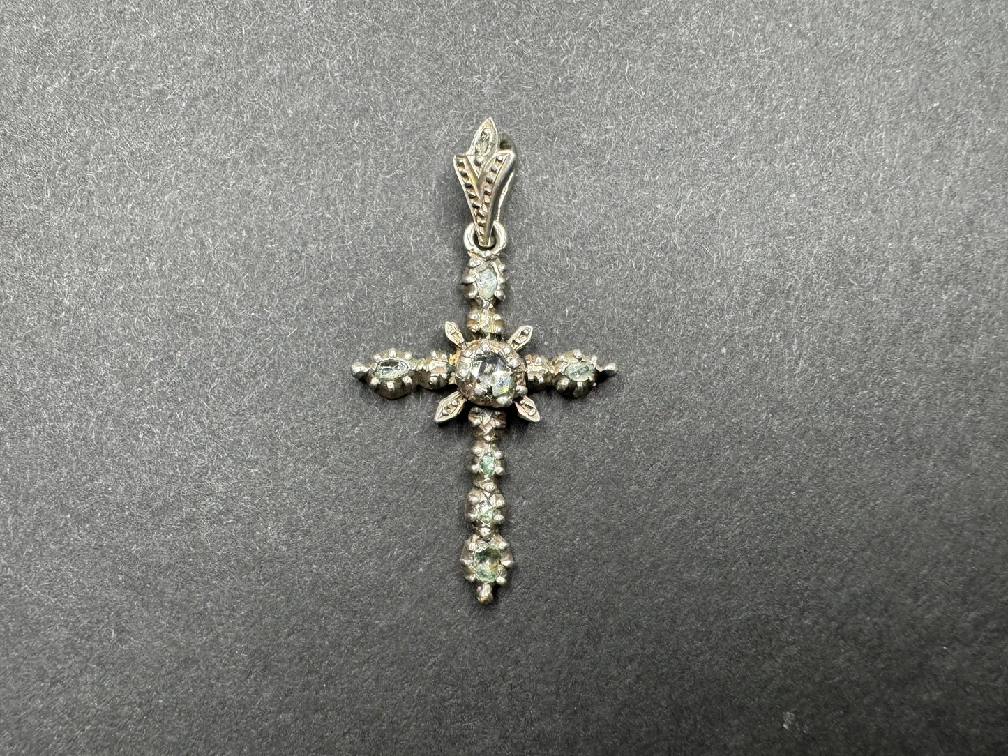 Dutch Silver & Rose Cut Diamond Cross