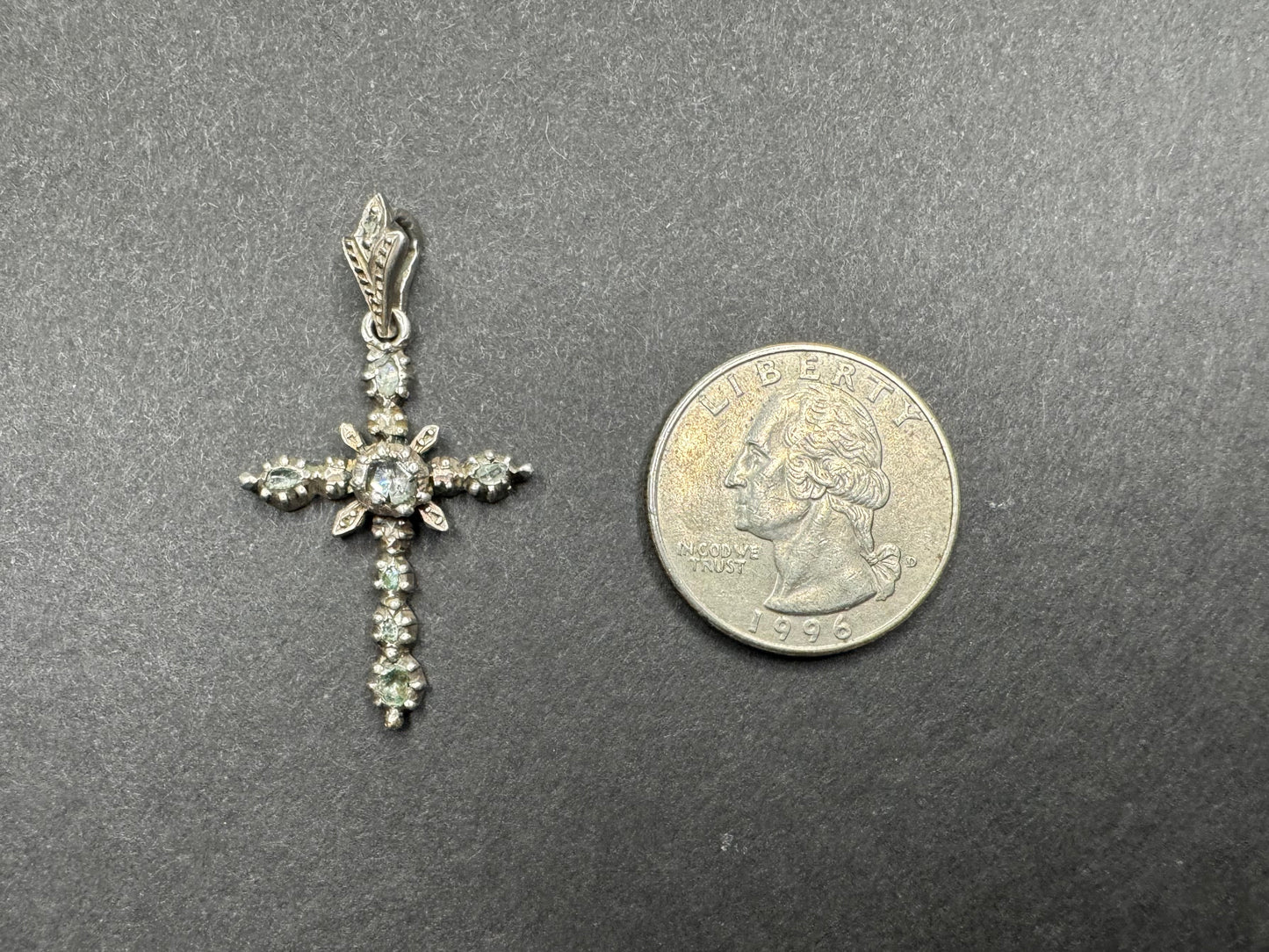 Dutch Silver & Rose Cut Diamond Cross