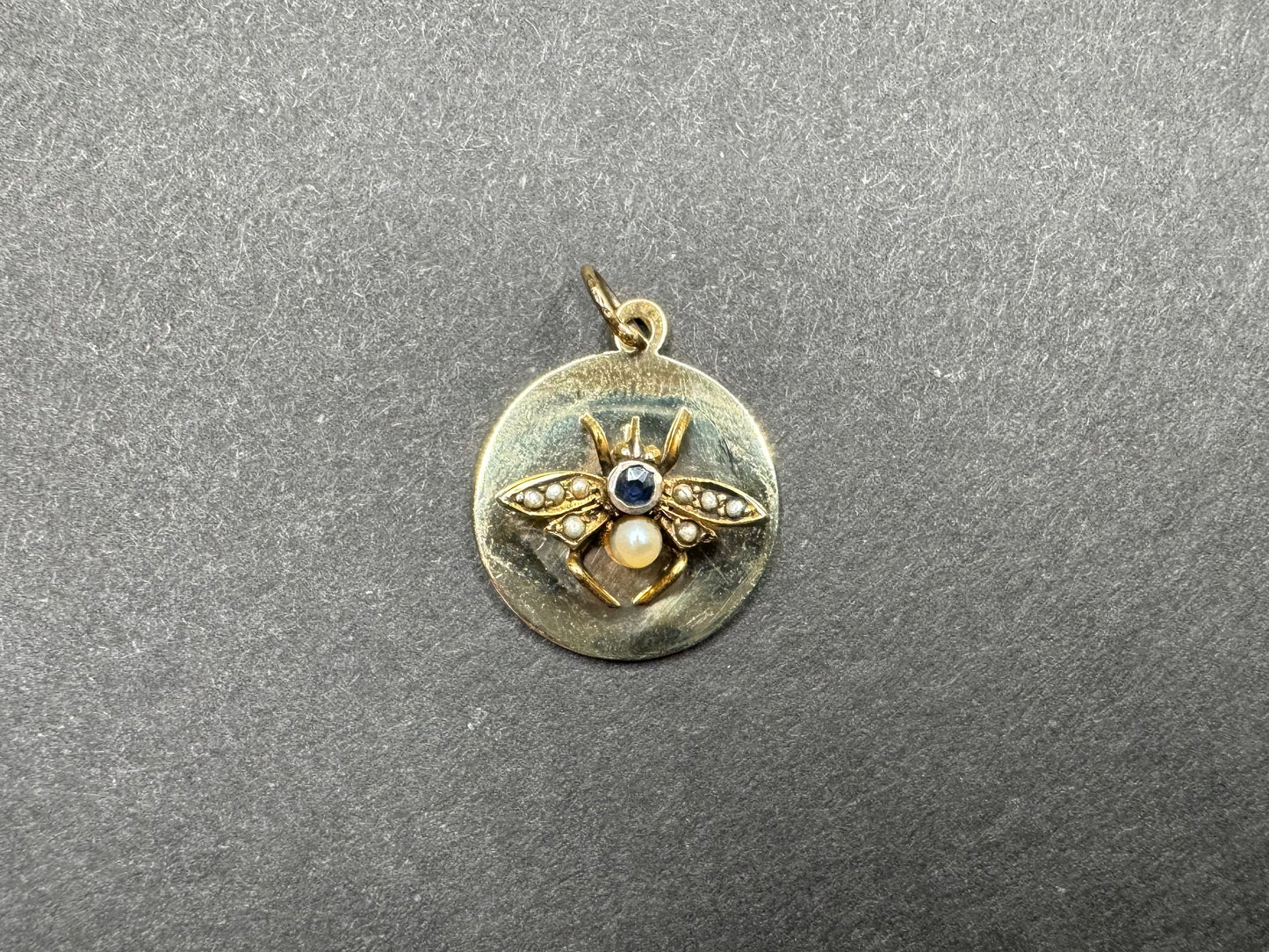 Pearl & Sapphire Fly Pendant