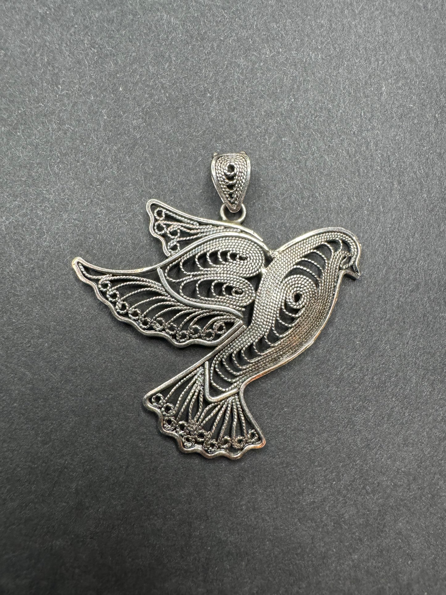 Sterling Wire Work Dove Pendant