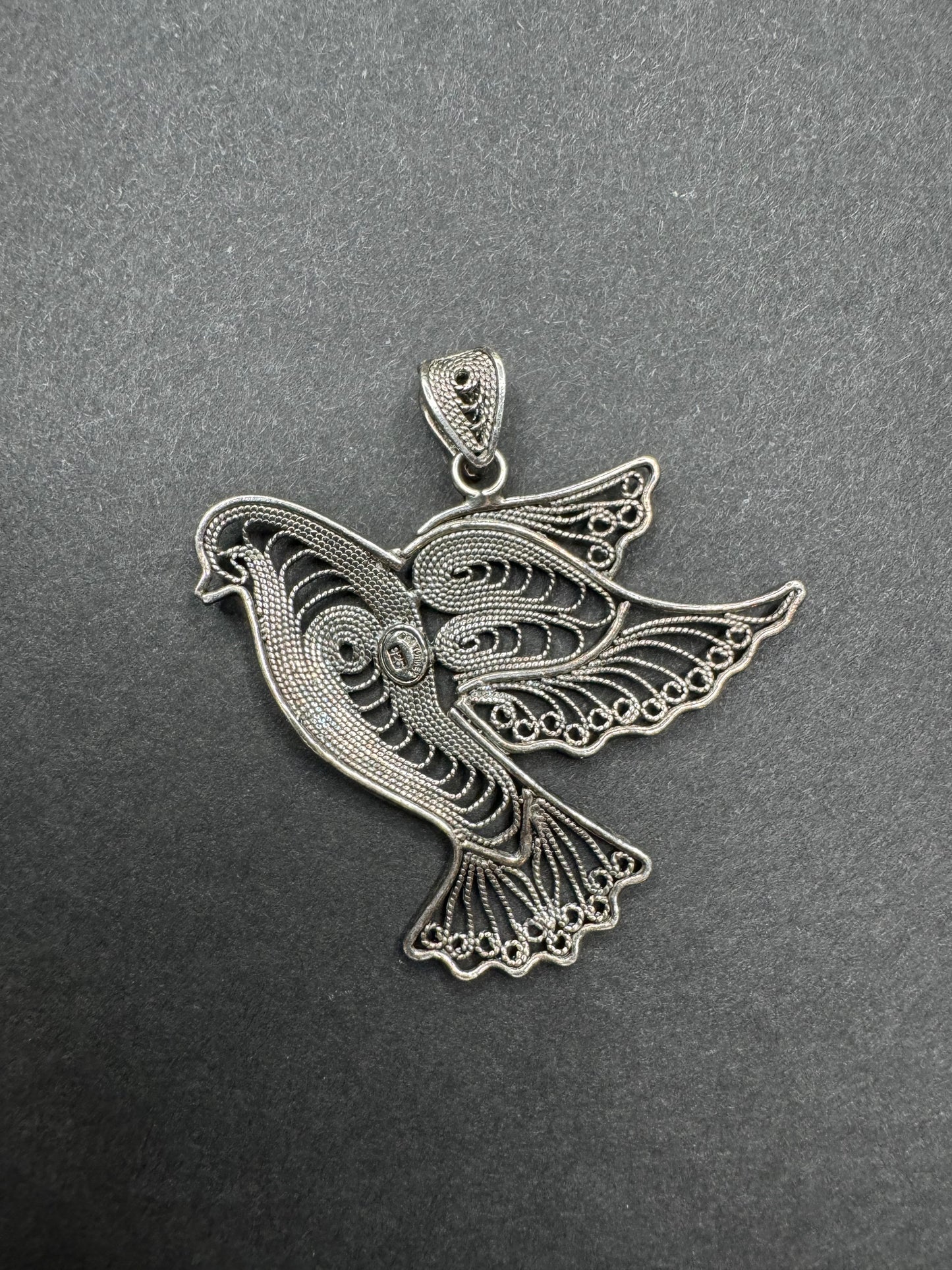 Sterling Wire Work Dove Pendant