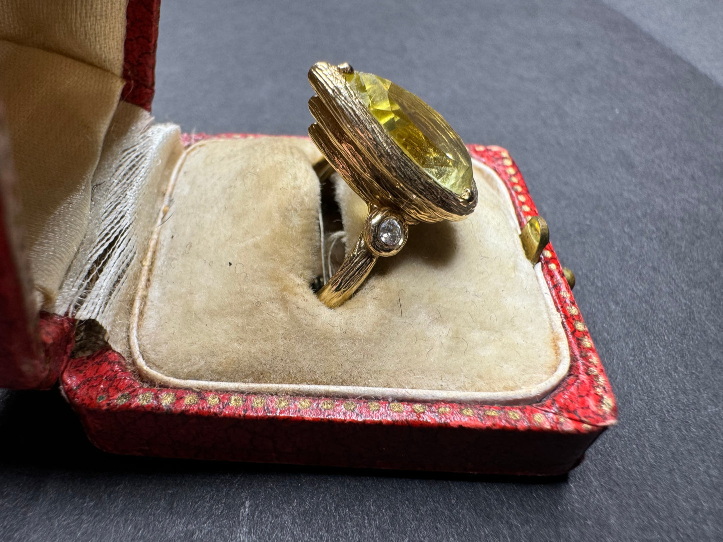 14k Lemon Citrine & Diamond Ring