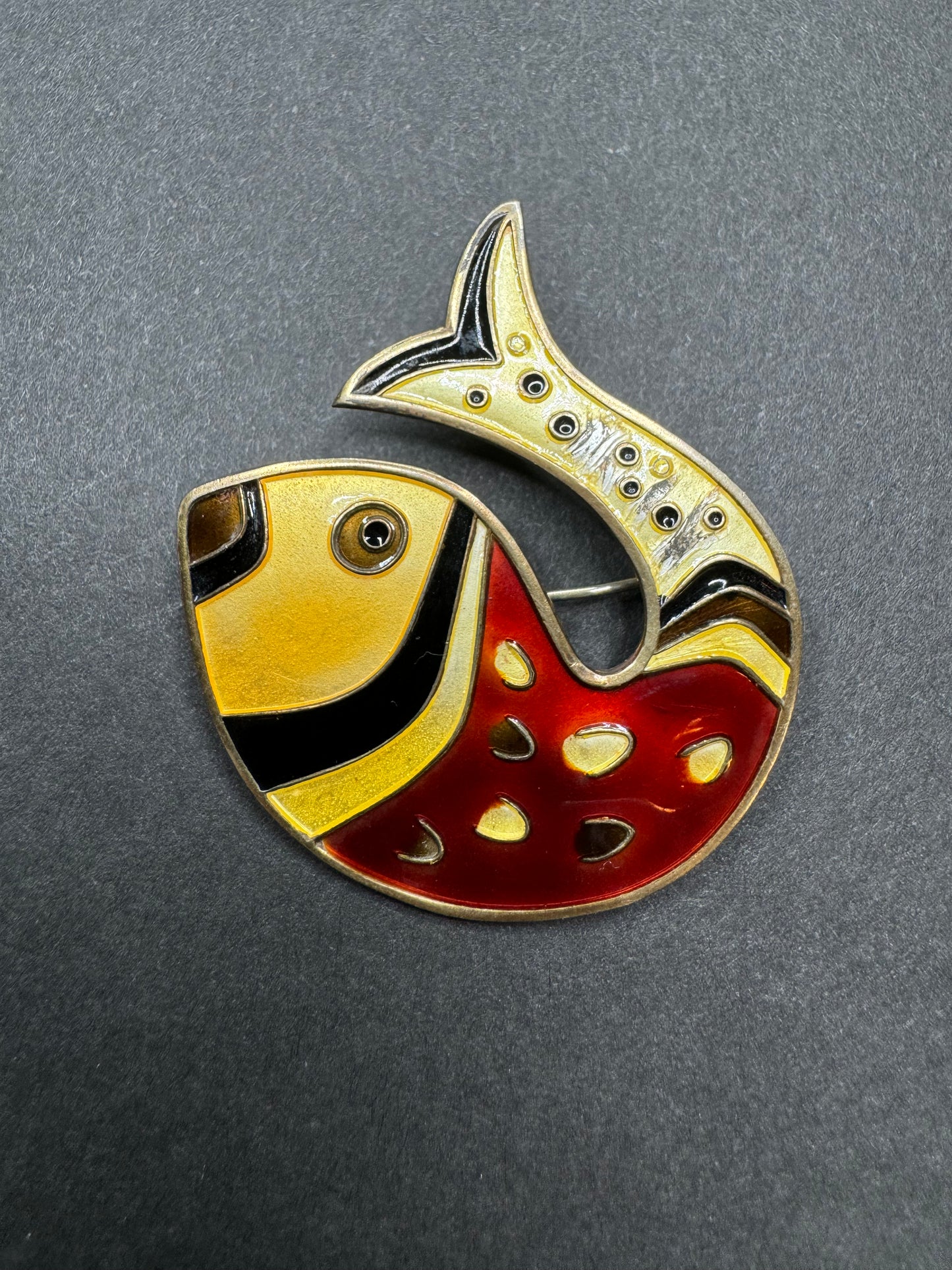 David Anderson Sterling & Enamel Fish Brooch