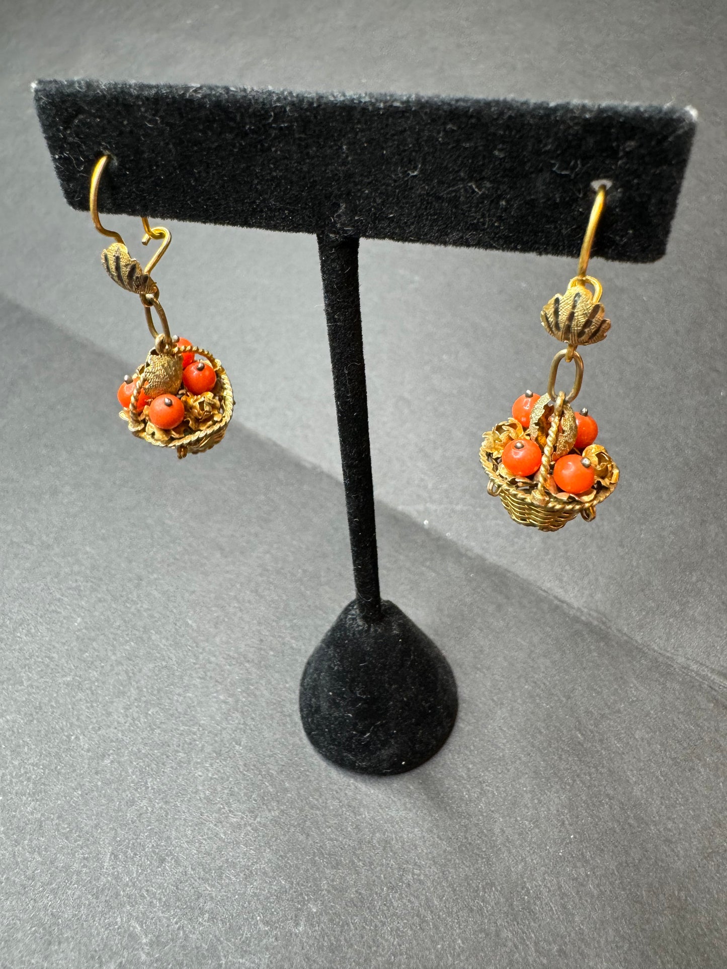 10k & 12k Coral Basket Earrings