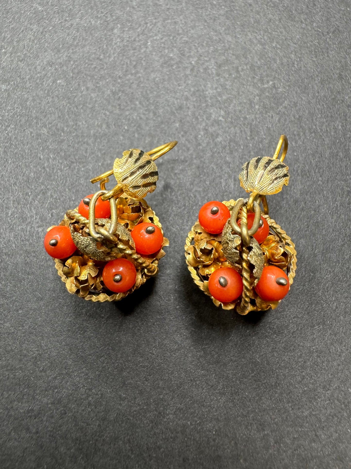 10k & 12k Coral Basket Earrings