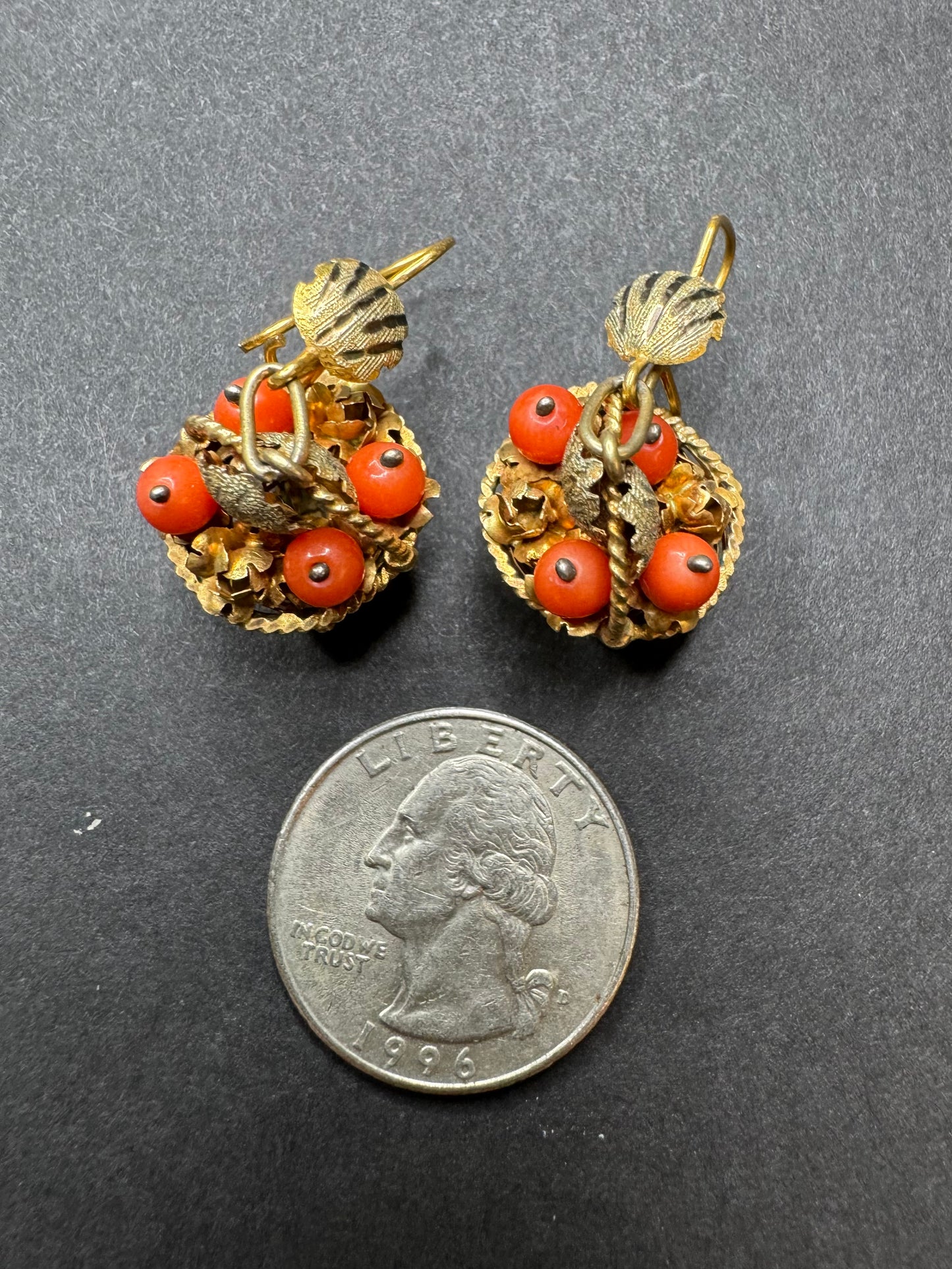 10k & 12k Coral Basket Earrings