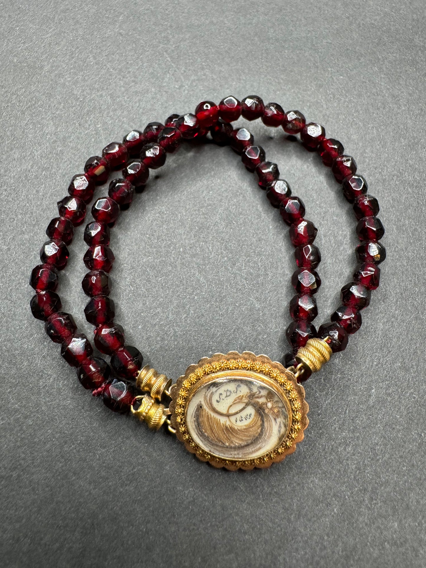 1888 Dutch Garnet Mourning Bracelet