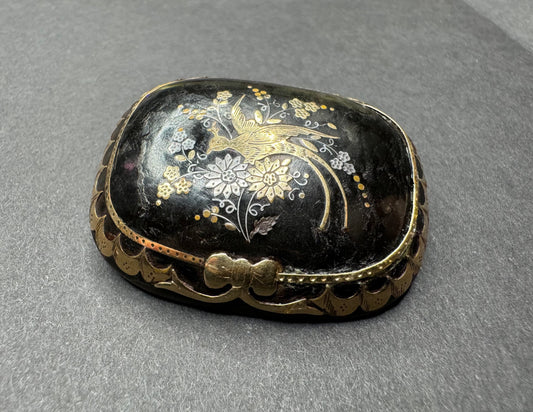 Plique Work Tortoise Shell Brooch