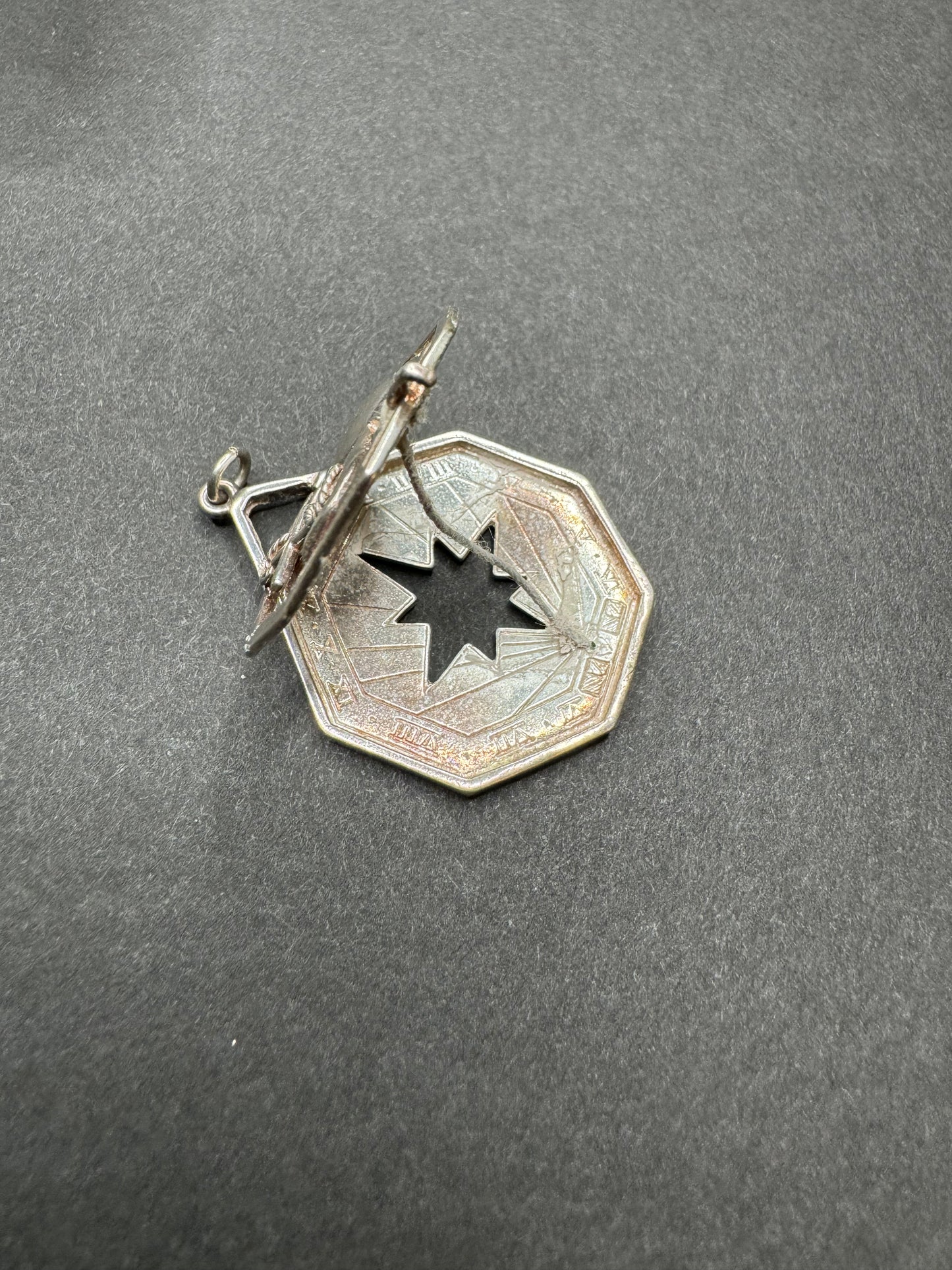 Vintage Sterling Sundial Pendant