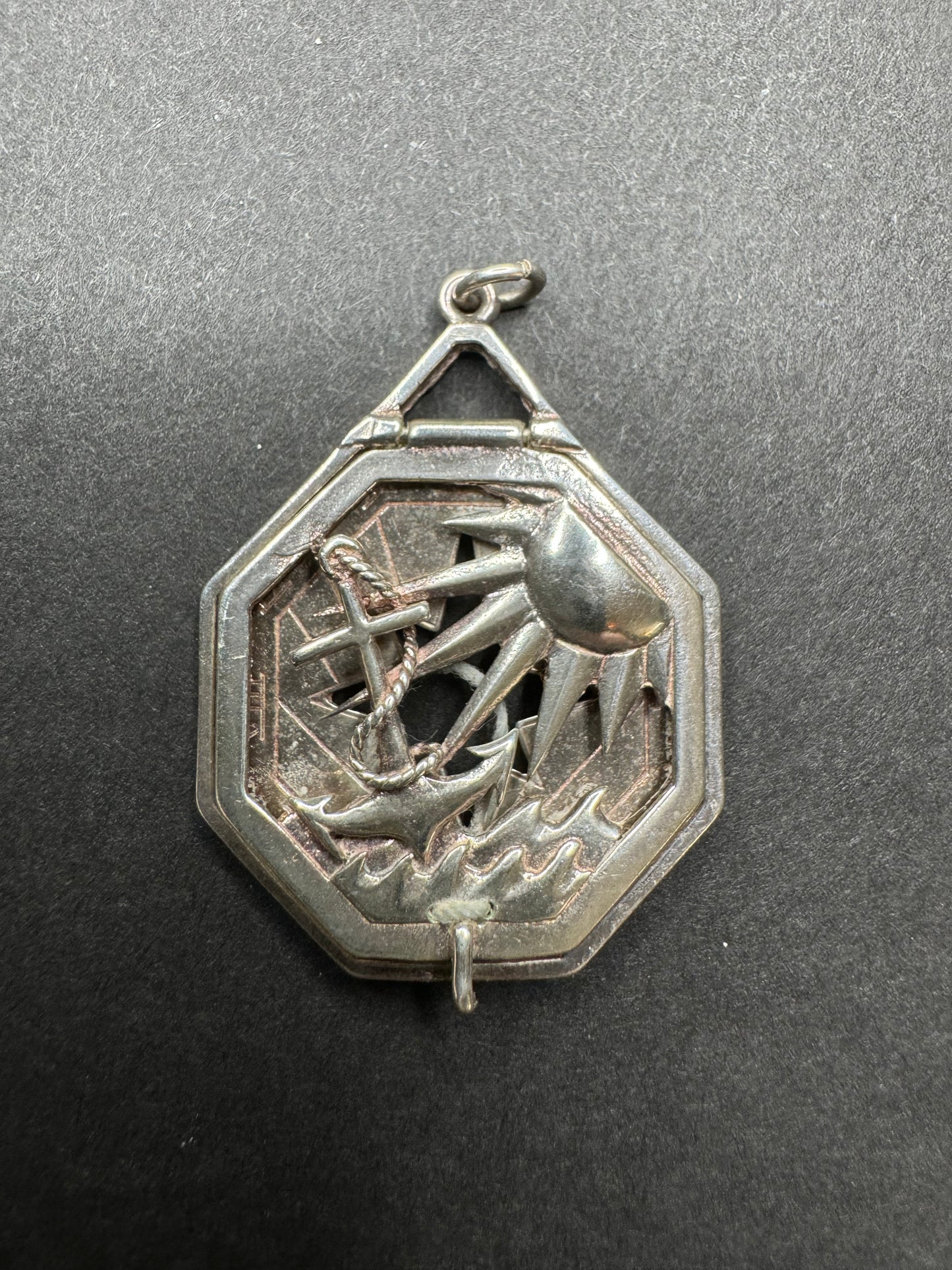 Vintage Sterling Sundial Pendant