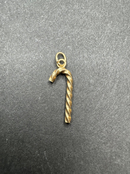 14k Vintage Candy Cane Charm