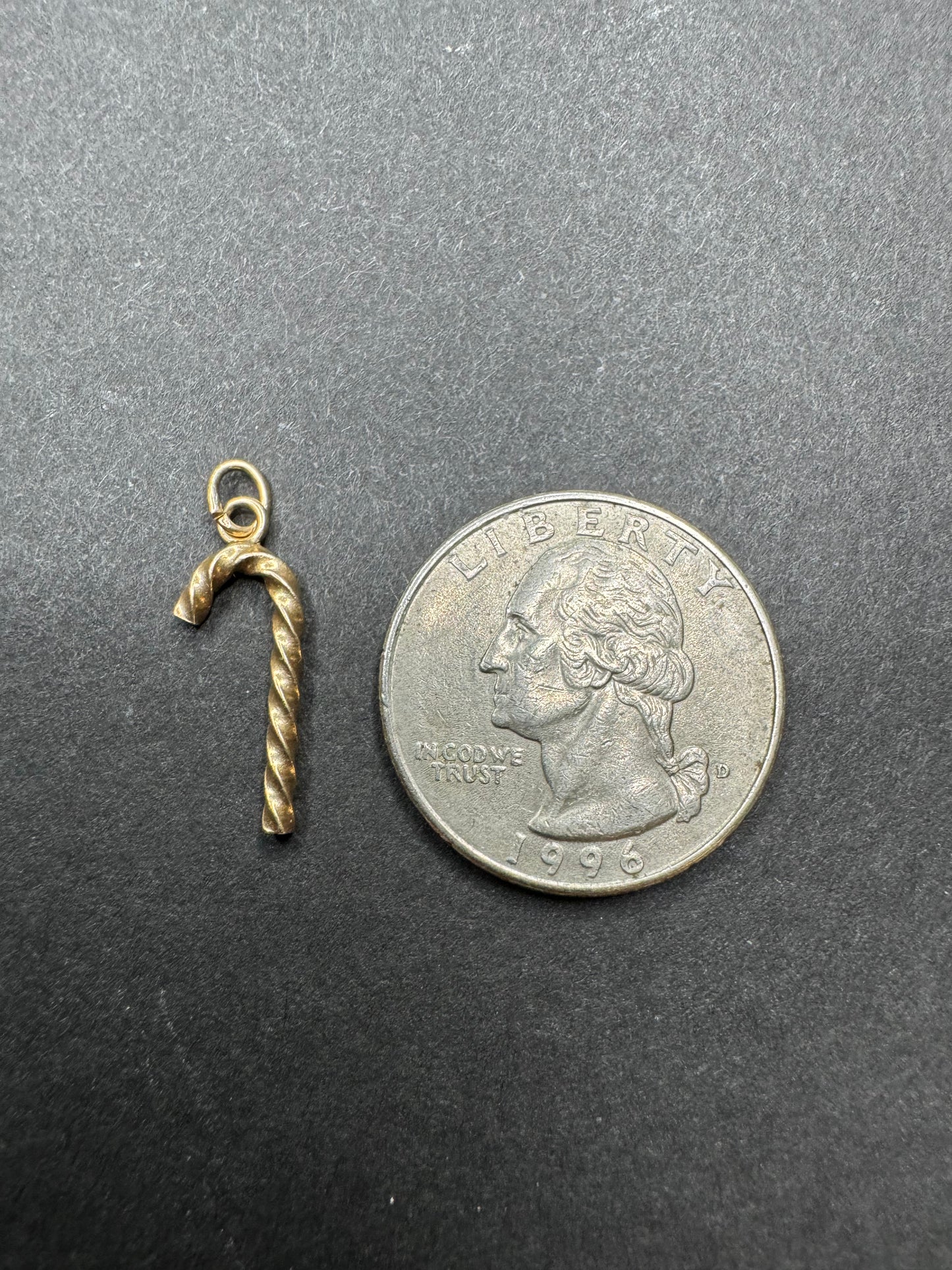 14k Vintage Candy Cane Charm