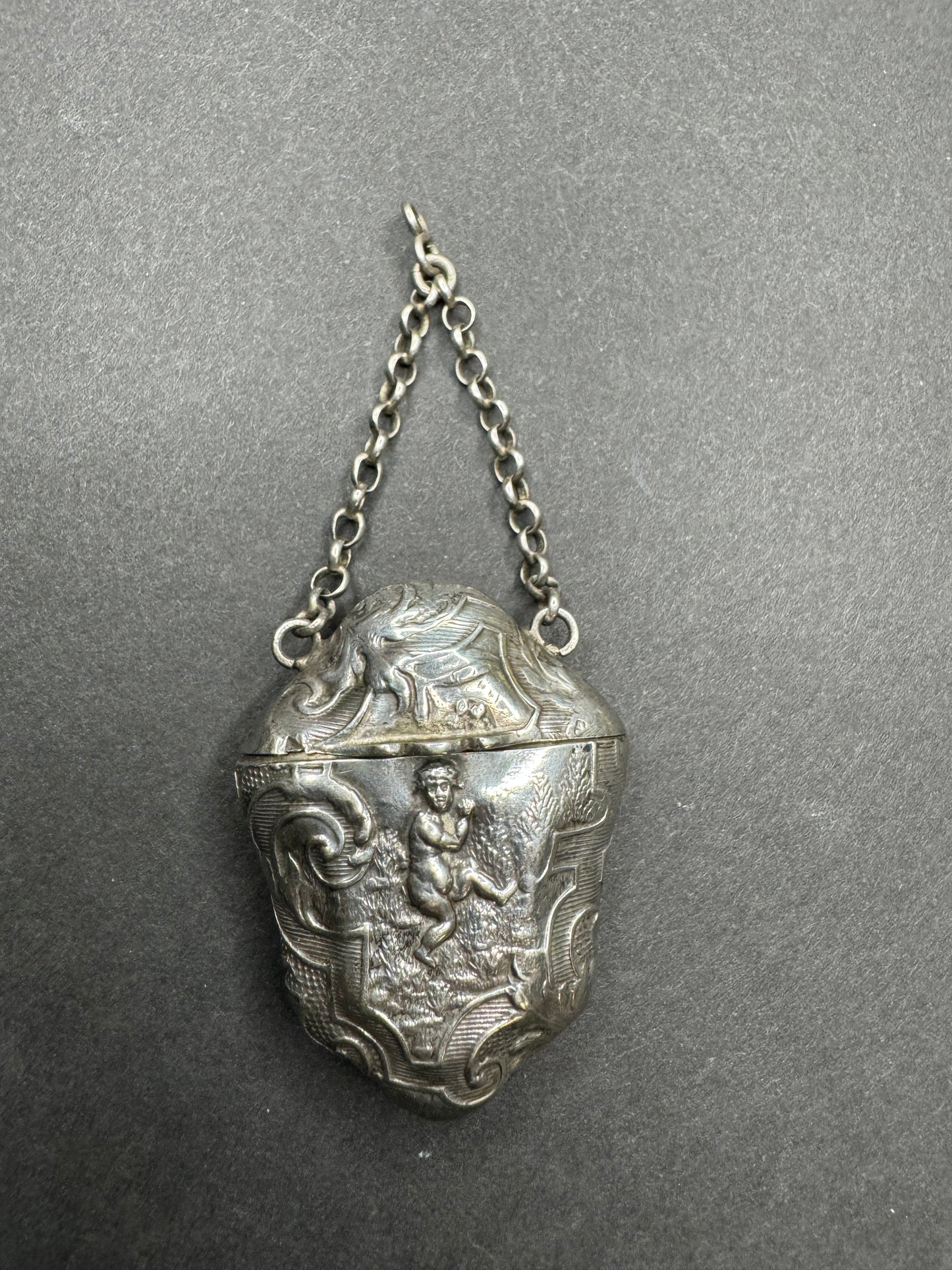 Repousse Dutch Silver Hanging Locket