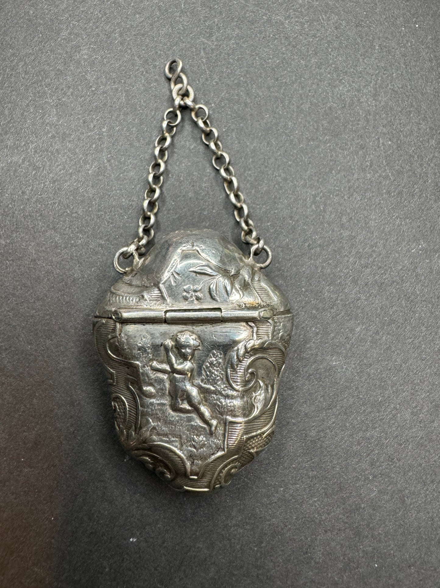 Repousse Dutch Silver Hanging Locket