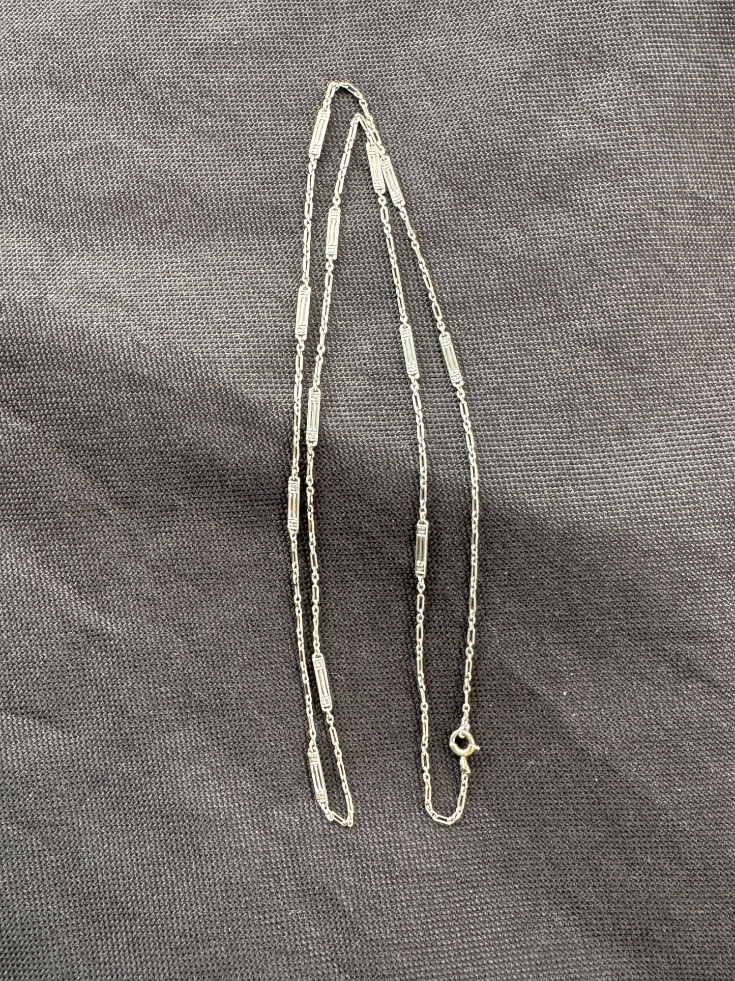 14k White Gold Art Deco Chain