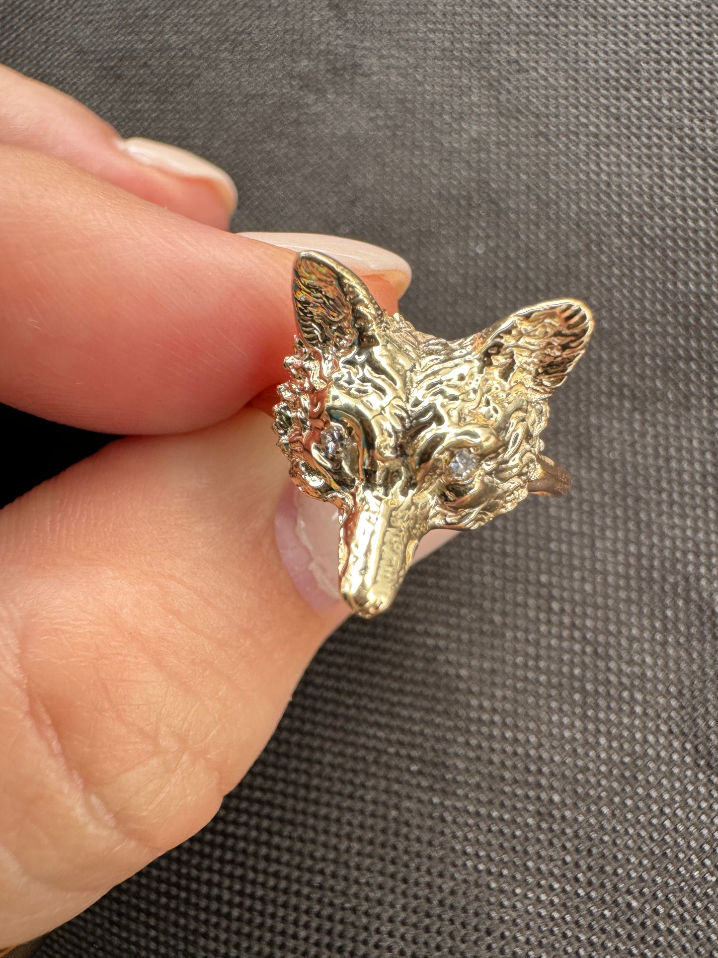 1900s Fox Ring with Diamond Eyes