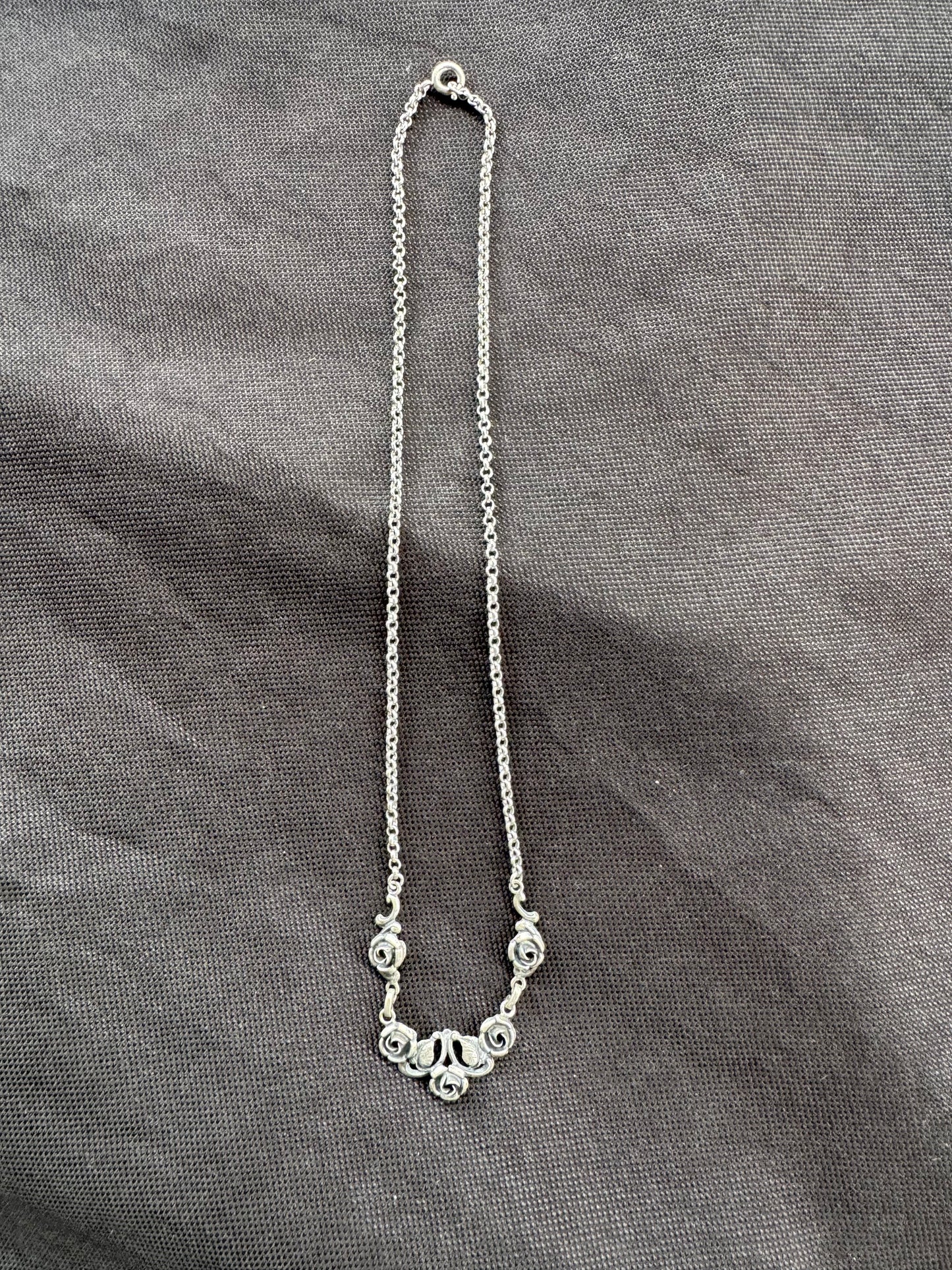 Sterling Necklace with Roses