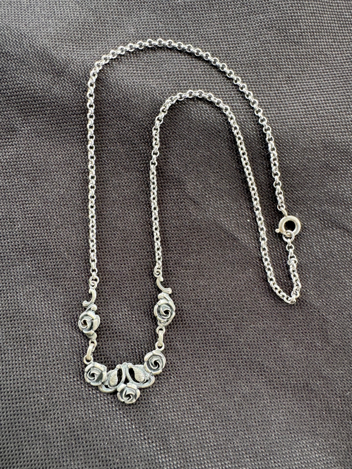 Sterling Necklace with Roses