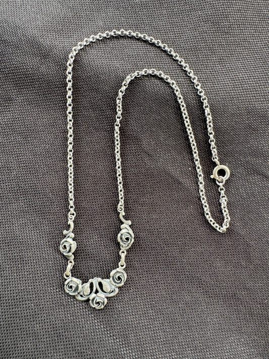 Sterling Necklace with Roses