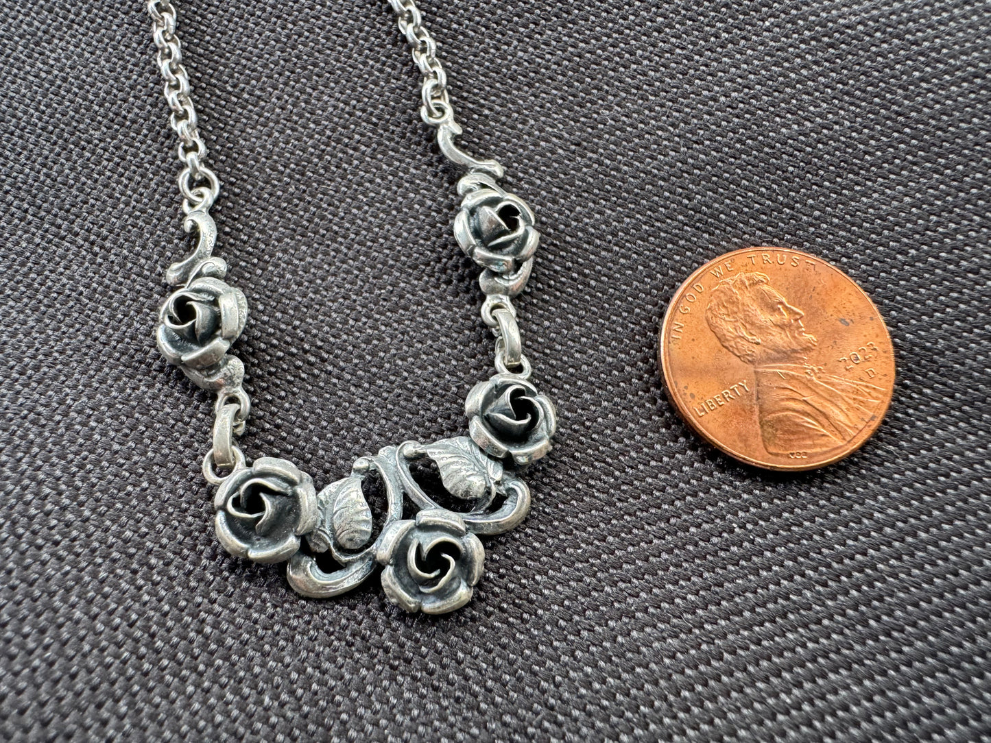 Sterling Necklace with Roses