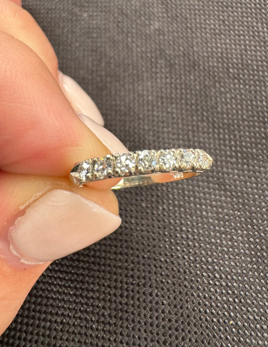 14k White Gold Anniversary Band with 7 Diamonds