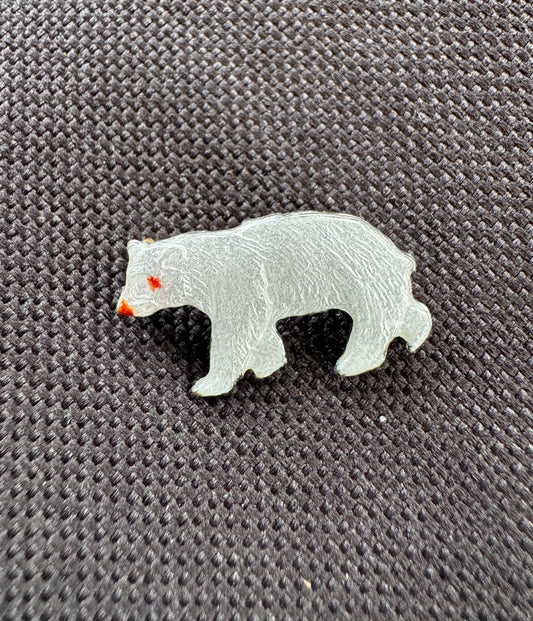 Sterling and Enamel Polar Bear Charm